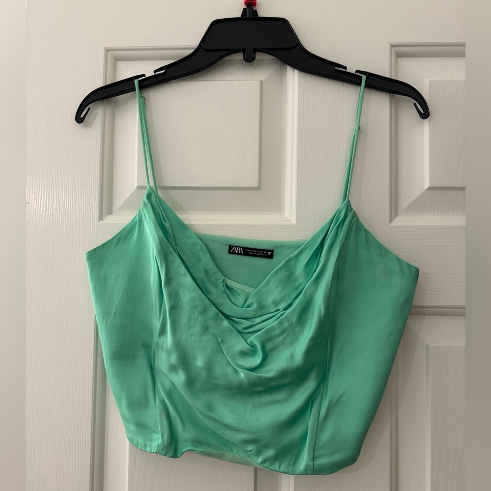 Zara Satin Corset Crop Top
